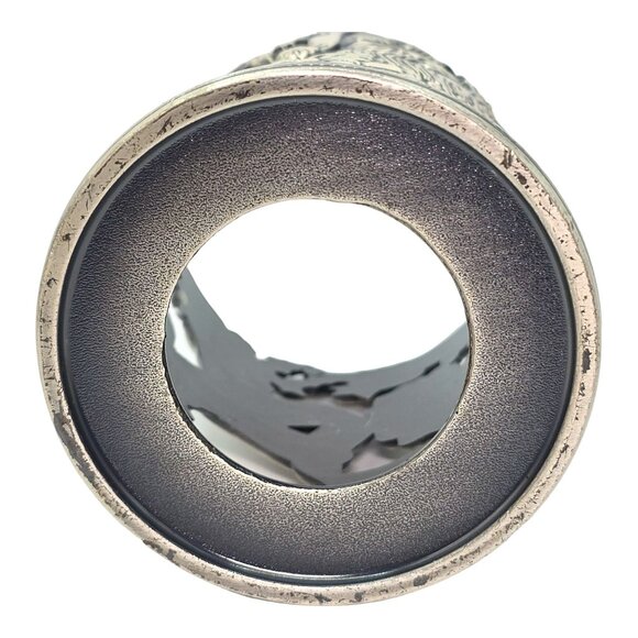 Vtg Godinger Silver Co Pewter Christmas Candle Holder Santa Nutcracker Motifs - Picture 6 of 8